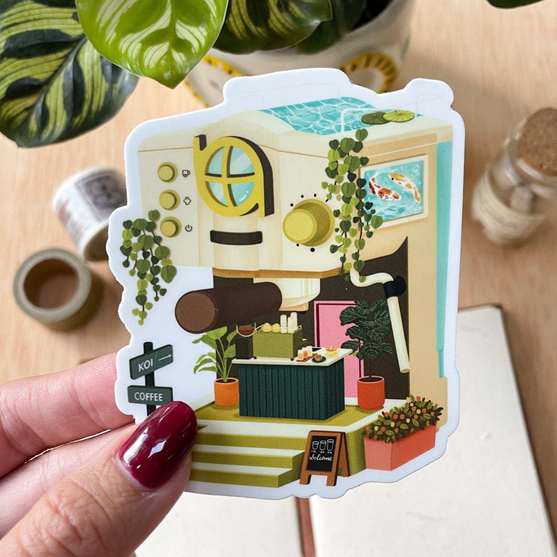 coffee shop espresso machine vinyl sticker