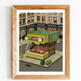 New Coffee Shop in Town Art Print