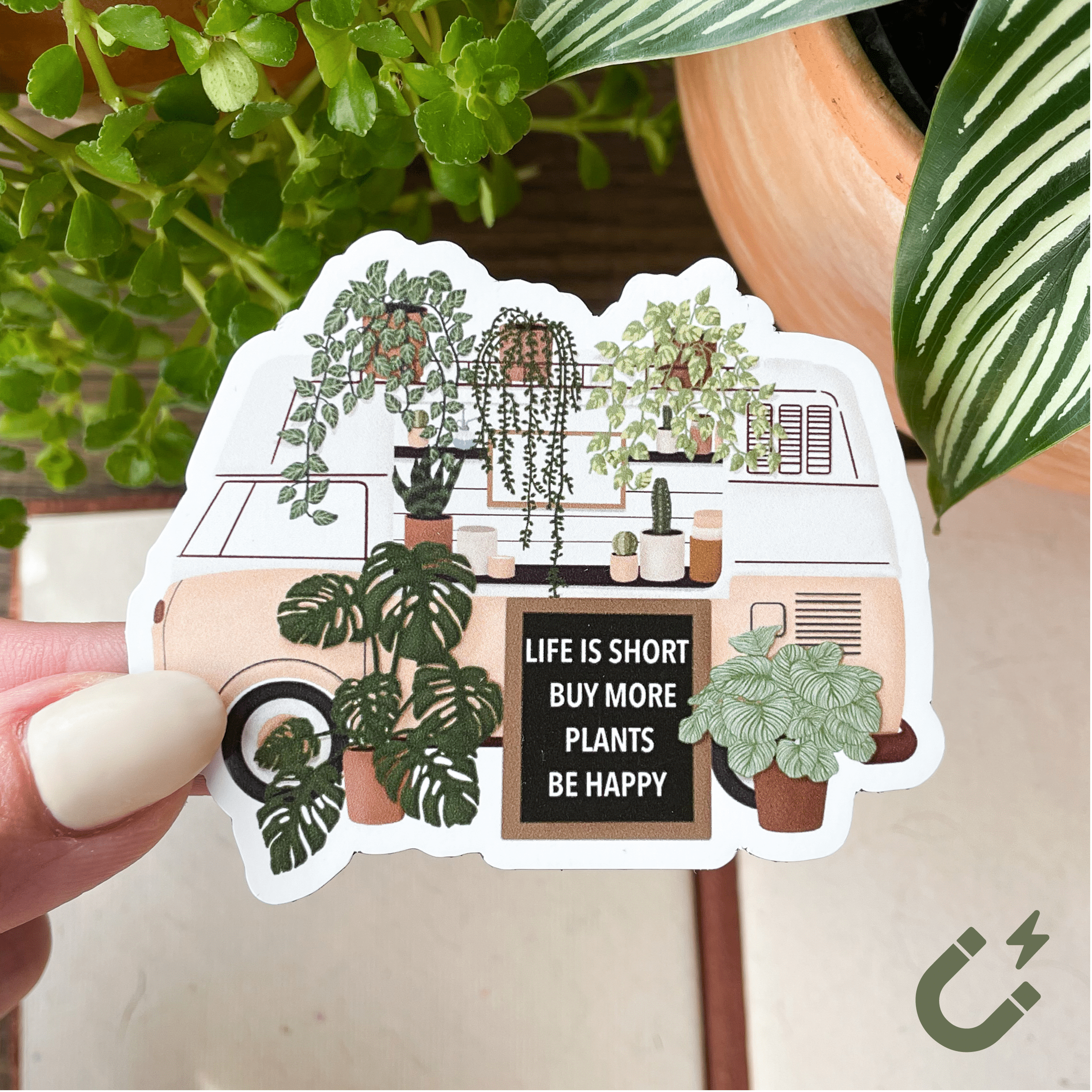 plant camper van magnet