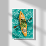 kayak and plant art print