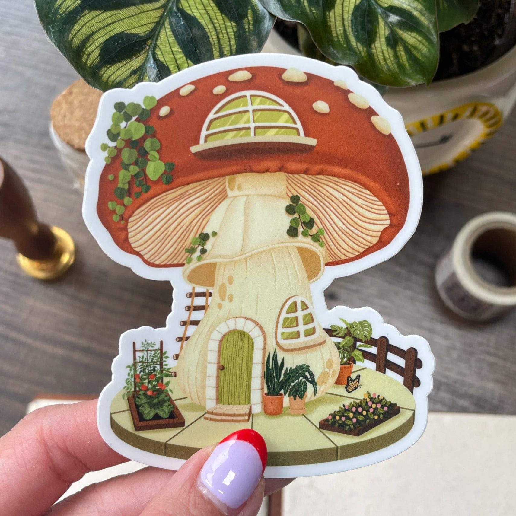 mushroom house stickers