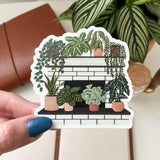 plants on fire place sticker